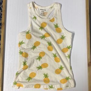 Girls Size Small RacerBack Like New Pineapple Cream Tank